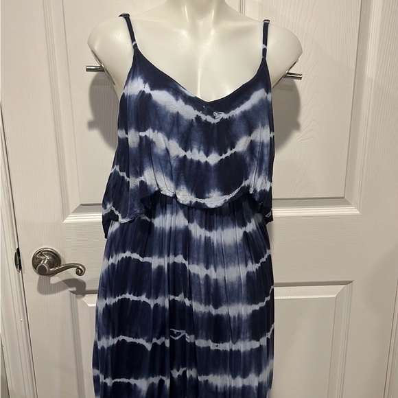 Japna blue and white tie die maxi dress size large - Picture 3 of 7